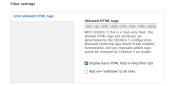 Viewing automatically generated HTML restrictions for a CKEditor 5 toolbar using the Drupal 7 administration UI